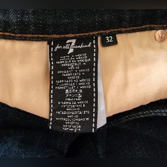 32 men 7 For All Mankind Slimmy Straight Jean Dark Wash 32x30 1/2" - Picture 13 of 16